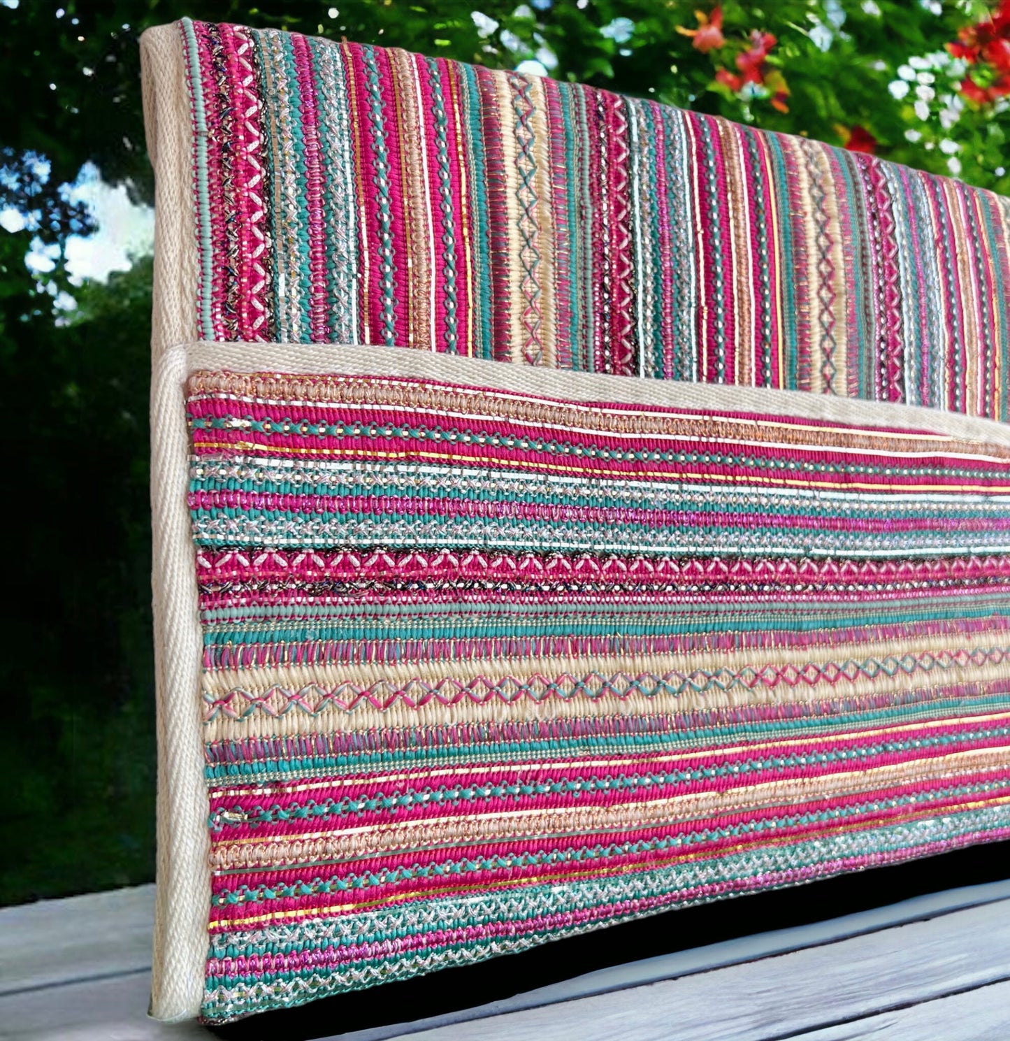 Pink stripes clutch
