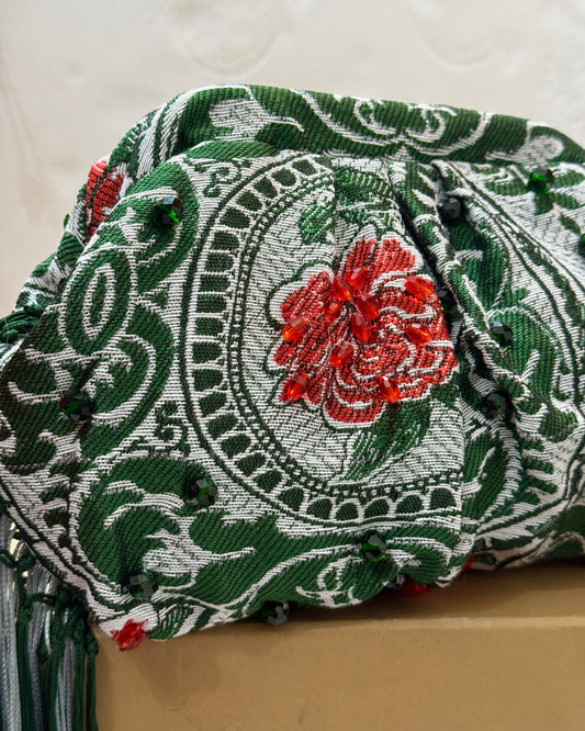 Green coverta medium pouch