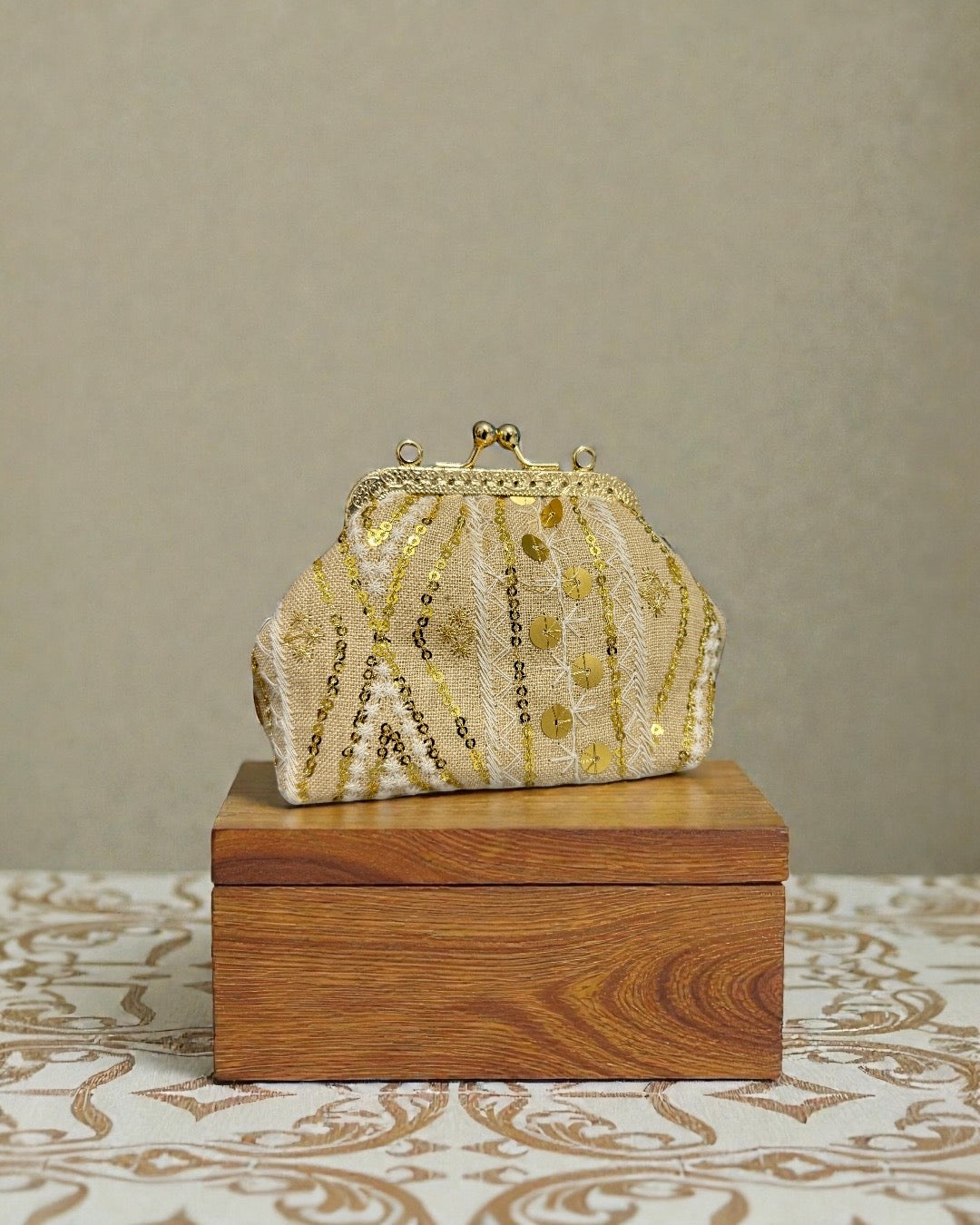 Golden beige mini pocket