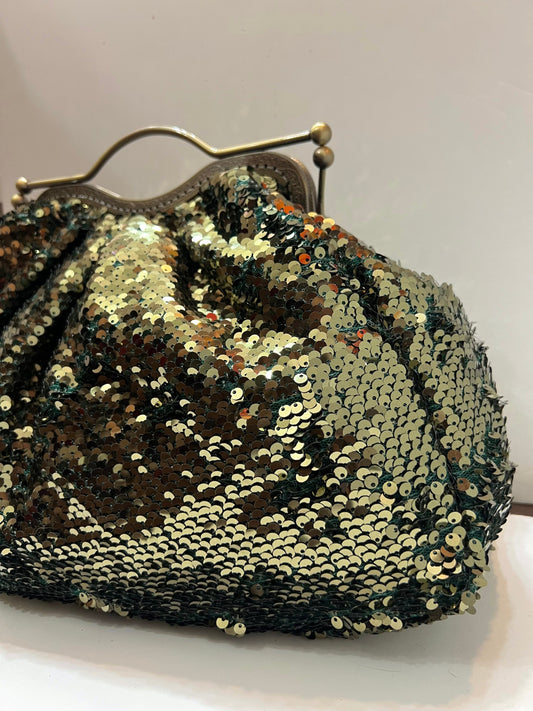 Olive green paiette bag