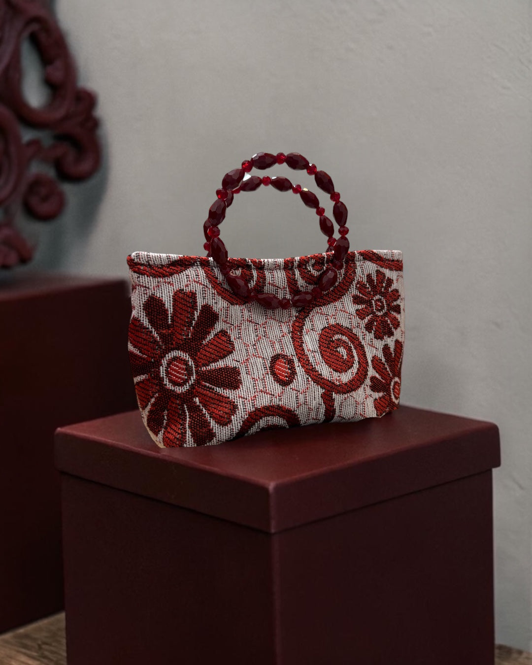 Burgundy coverta mini bag