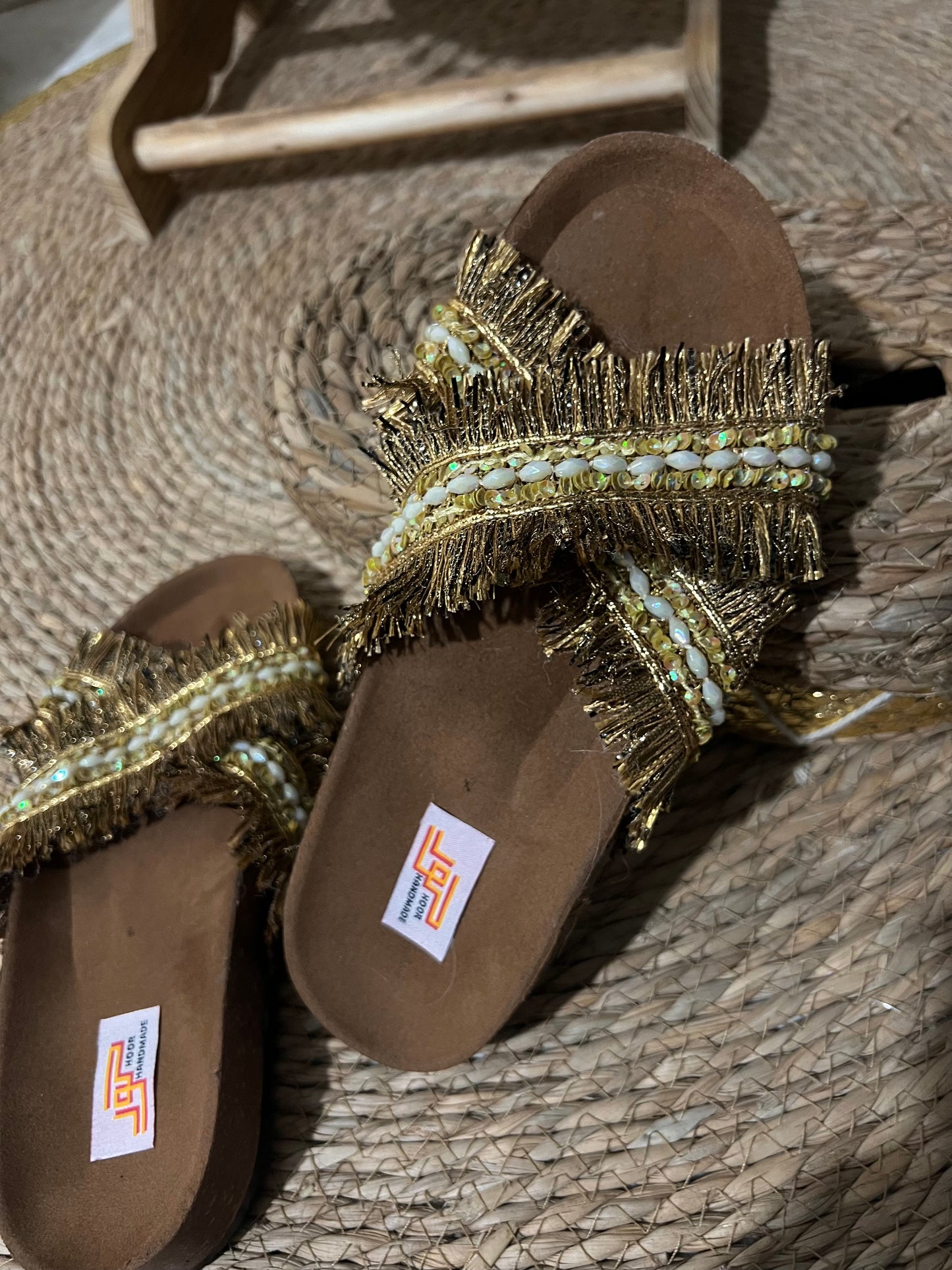 Gold cross slipper