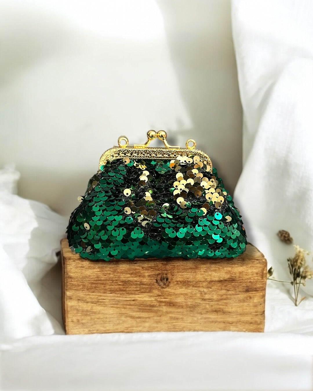 Golden olive mini pocket