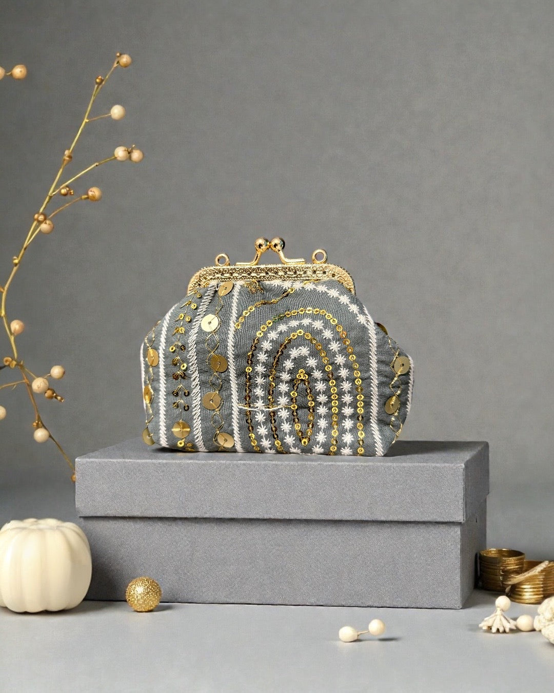 Golden grey mini pocket