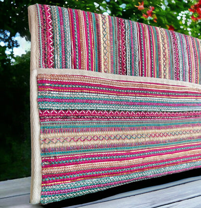 Pink stripes clutch
