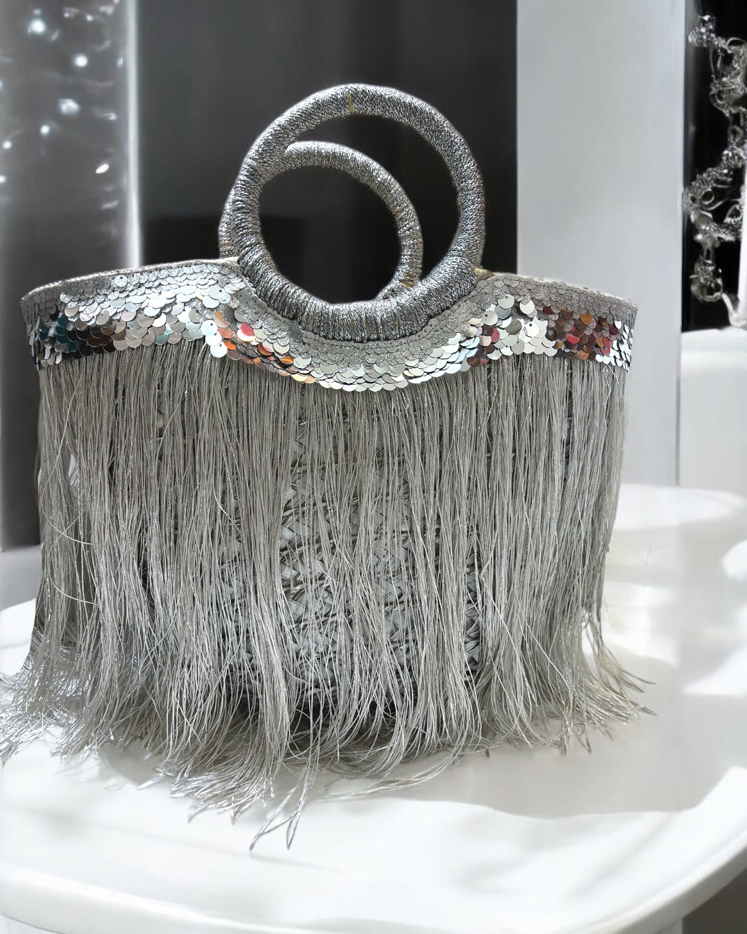 Silver fringes bag