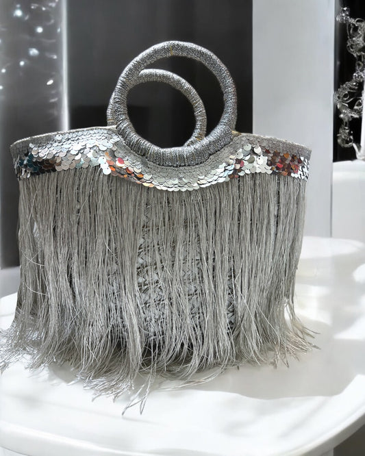Silver fringes bag