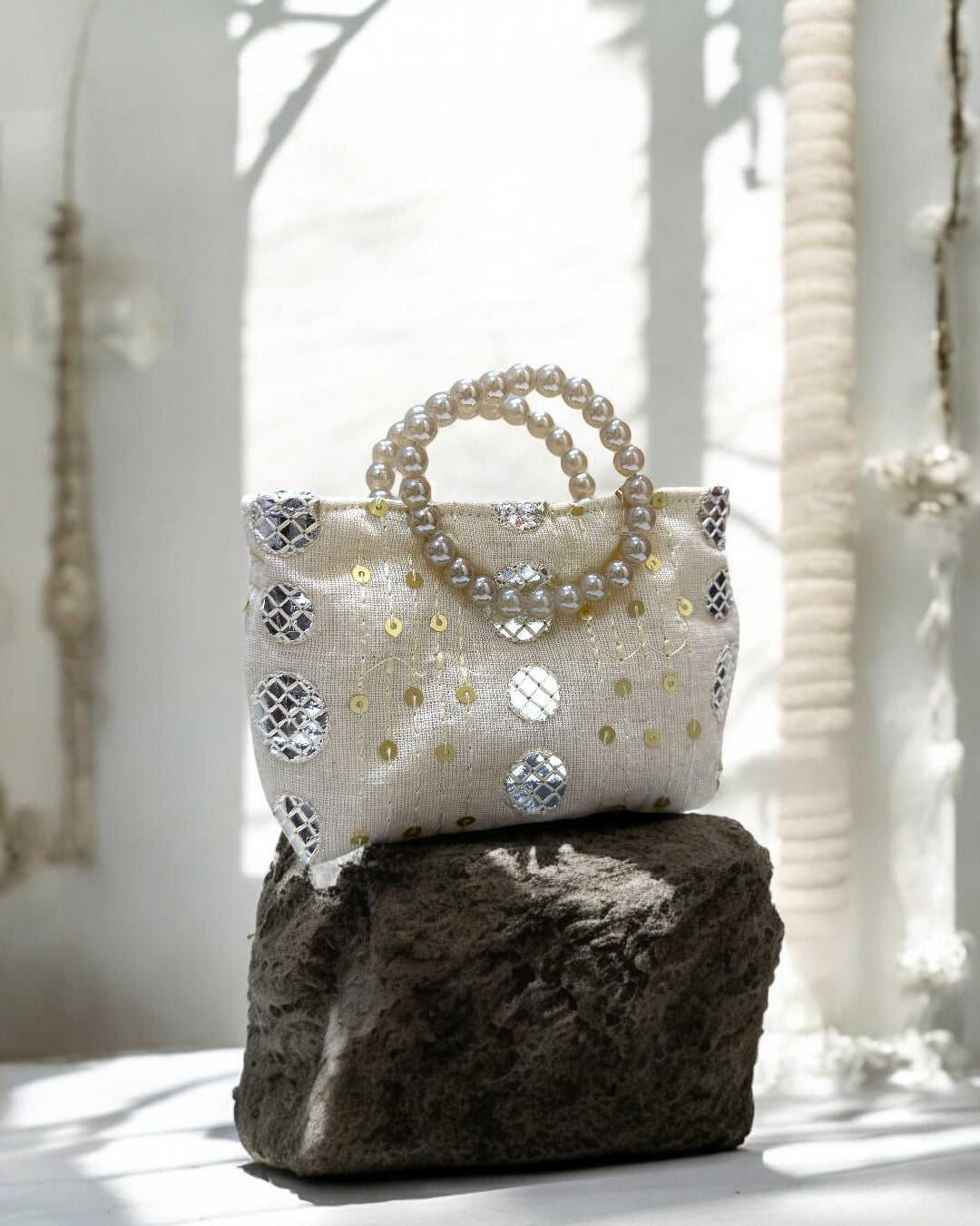 Circles beige mini bag