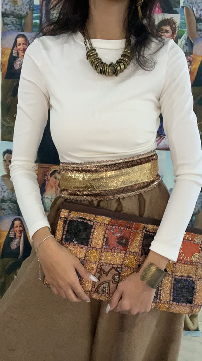 brown & gold belt
