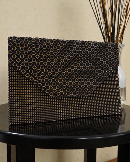 Golden strassy clutch