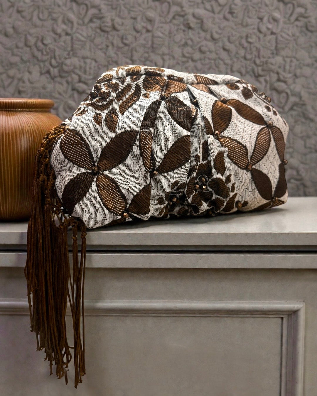 Brown coverta medium pouch