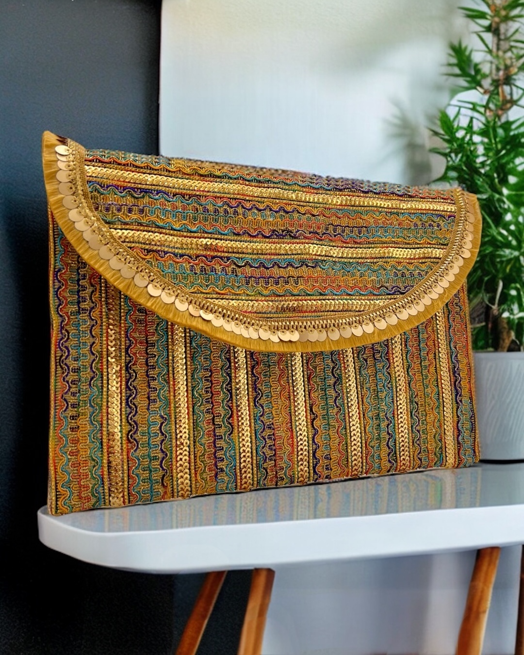 Golden glow clutch