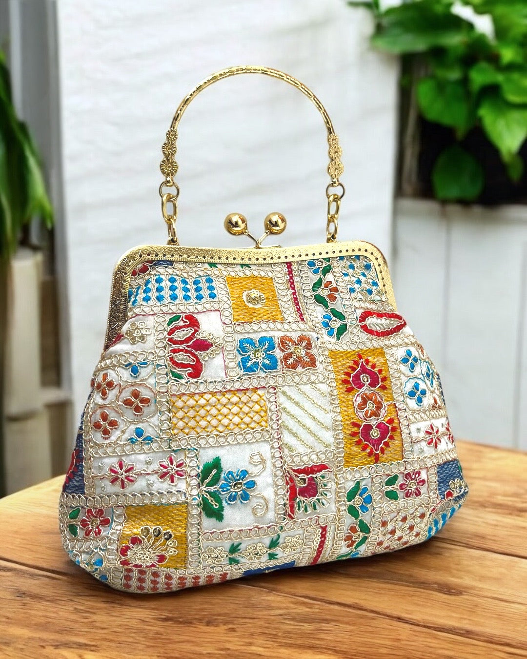 White but colorful bag
