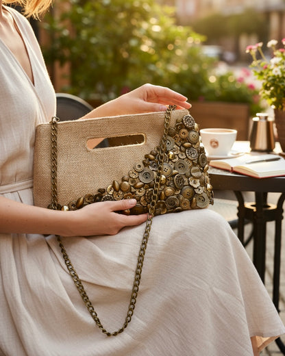 Copper buttons bag