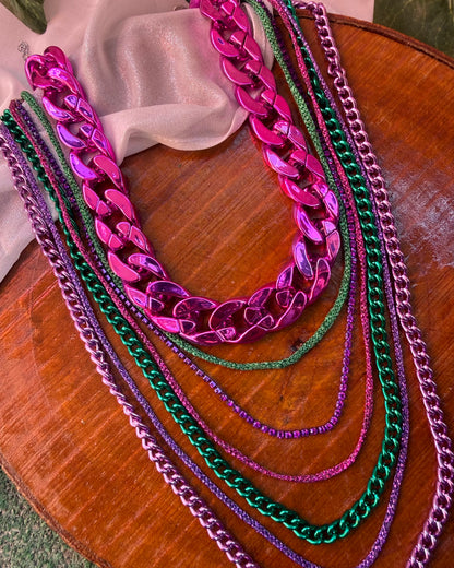 Metalic layered necklace
