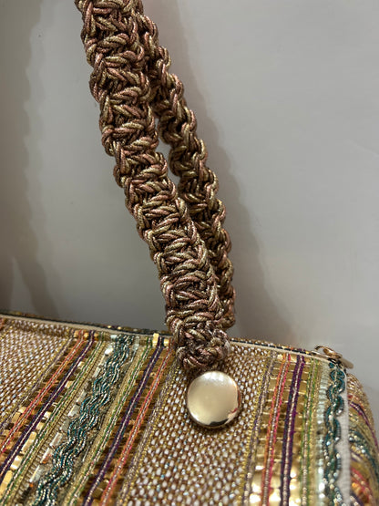 Golden but colorful cylinder bag