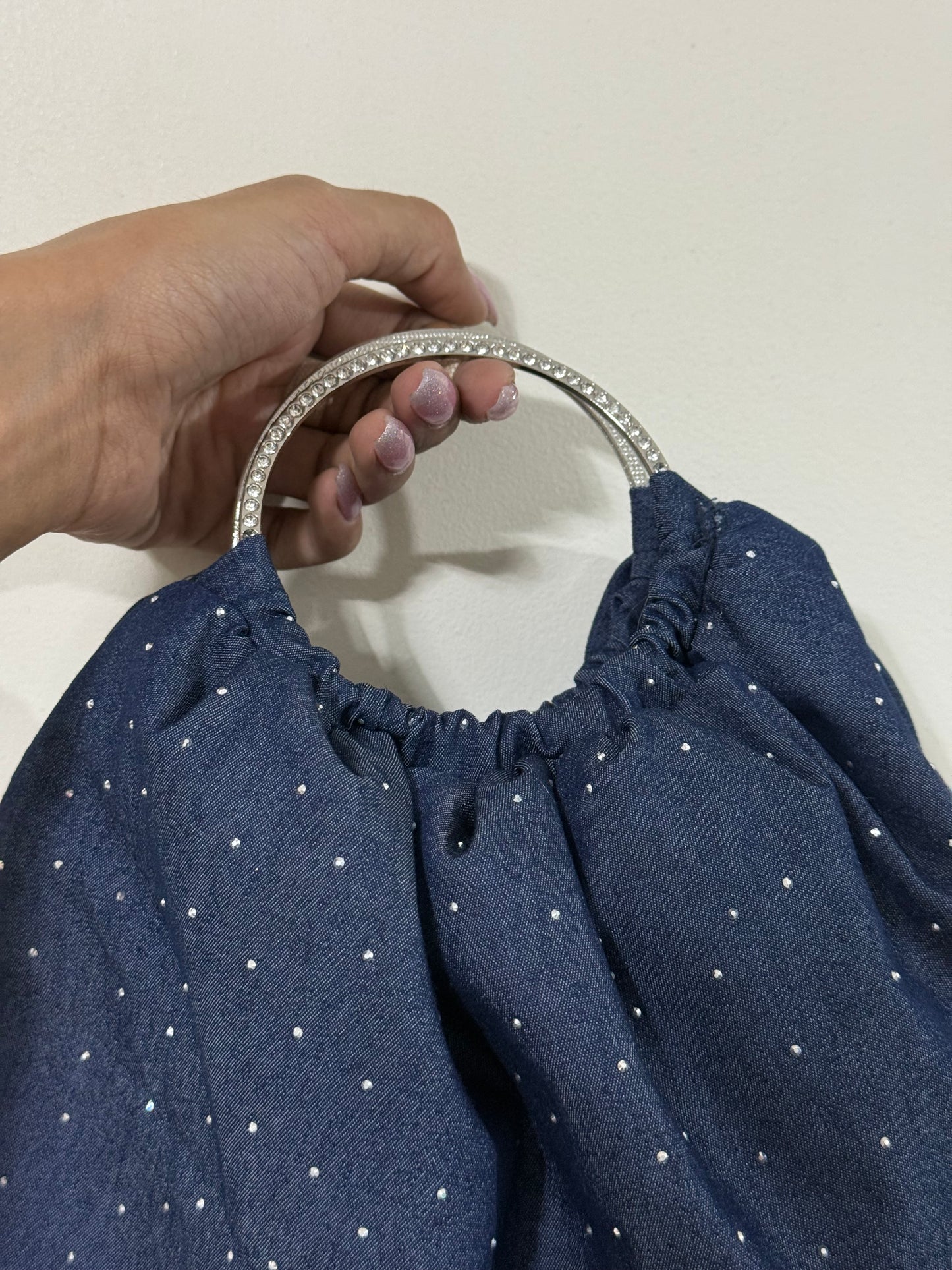 Denim sparkly bag