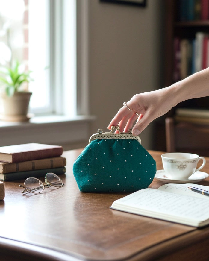 Teal strass mini pocket