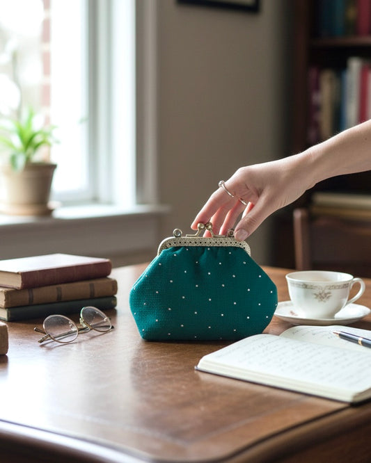 Teal strass mini pocket