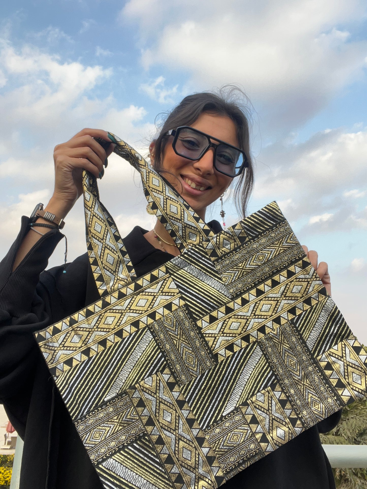 smoky patchwork bag