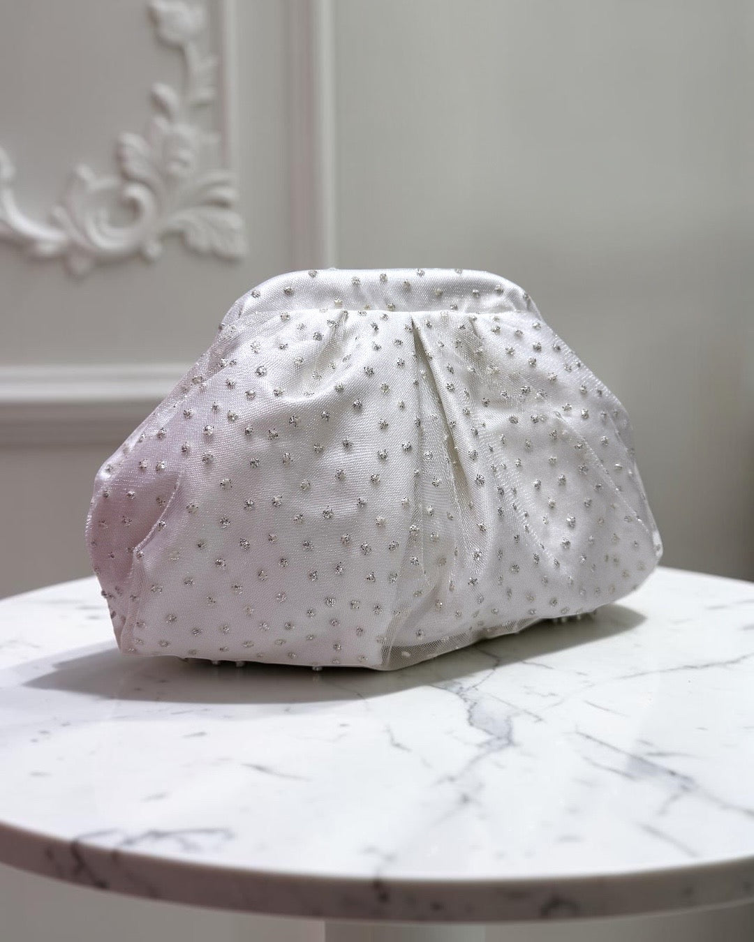 Sparkling white small pouch