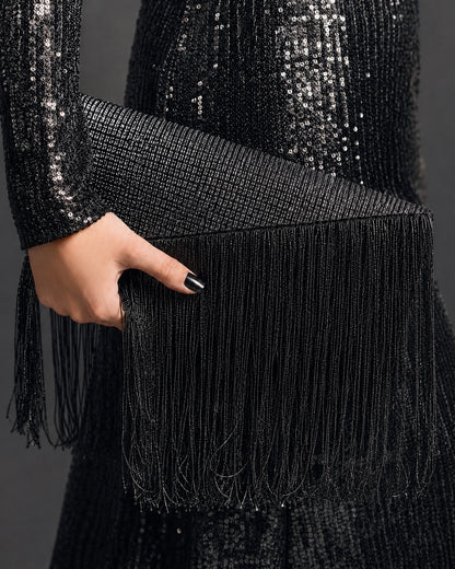 Fumee tassels clutch