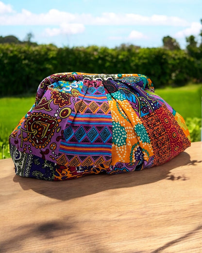 Colorful patches large pouch