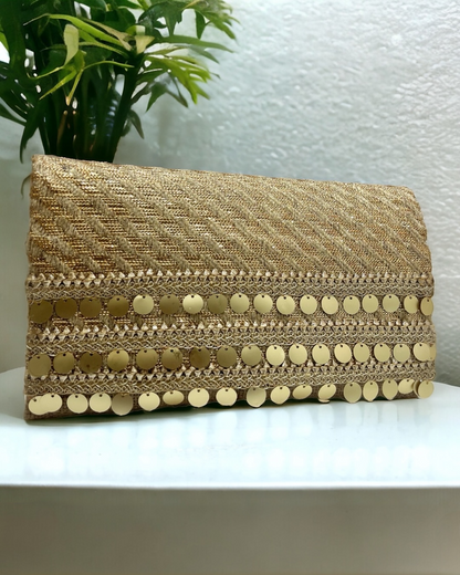 Golden coins clutch
