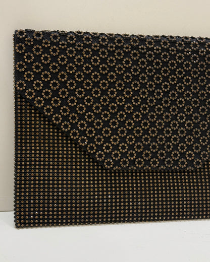Golden strassy clutch