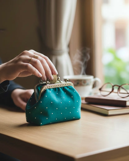 Teal strass mini pocket