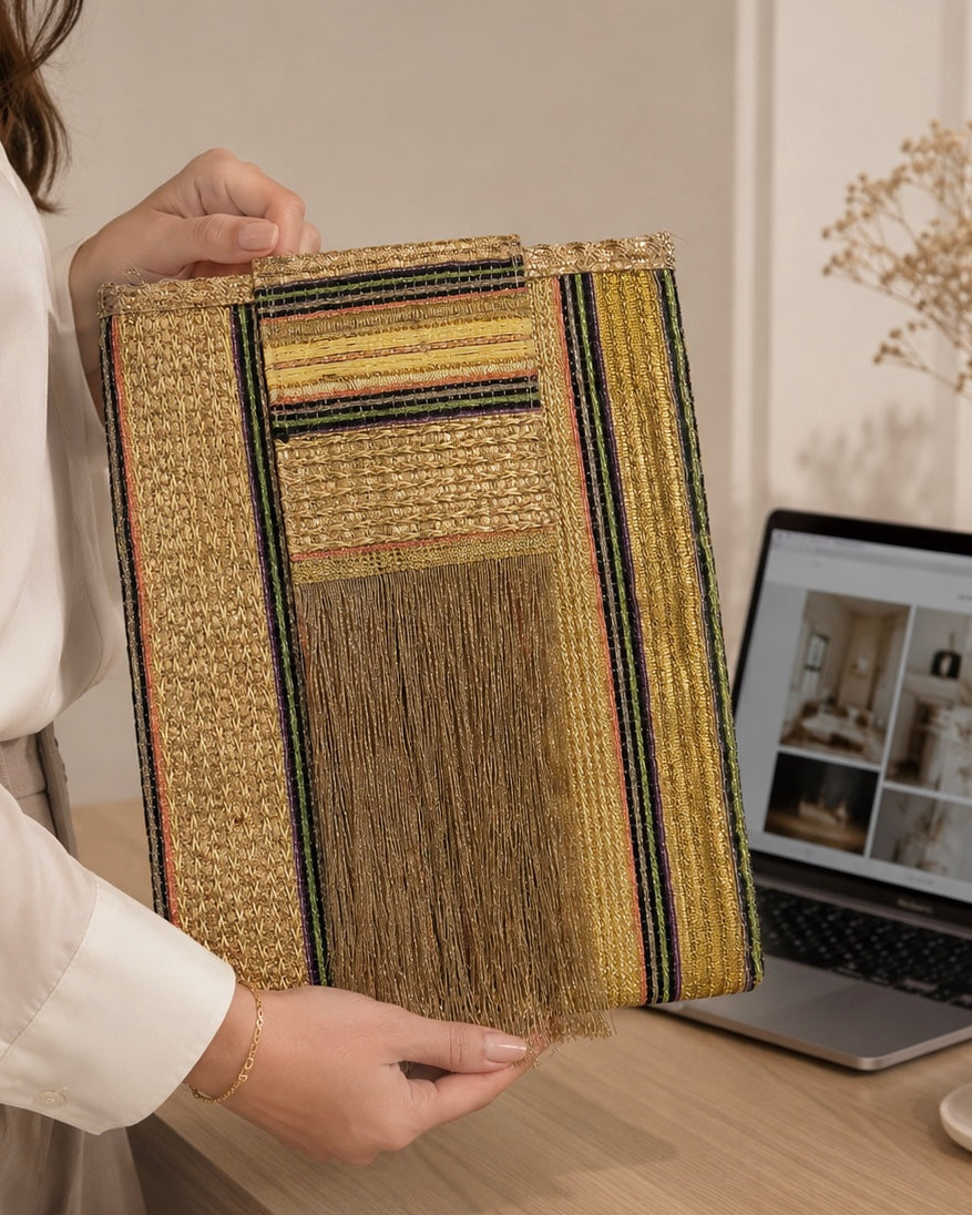 Golden tassels laptop sleeve