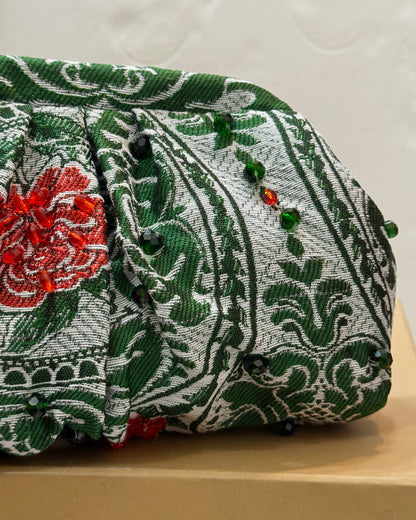 Green coverta medium pouch