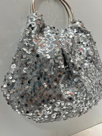 Silver paiette bag