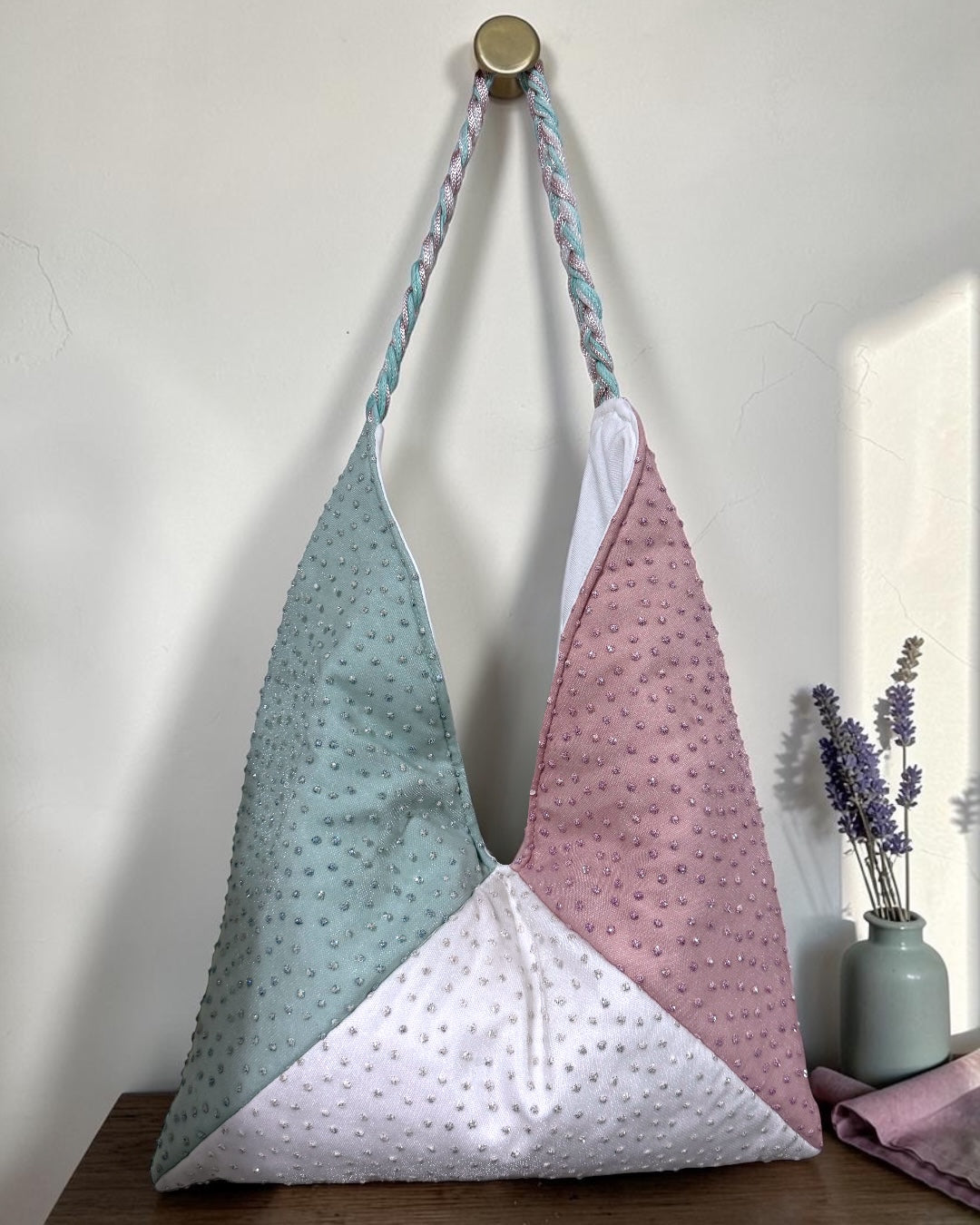 Pastel triangles bag