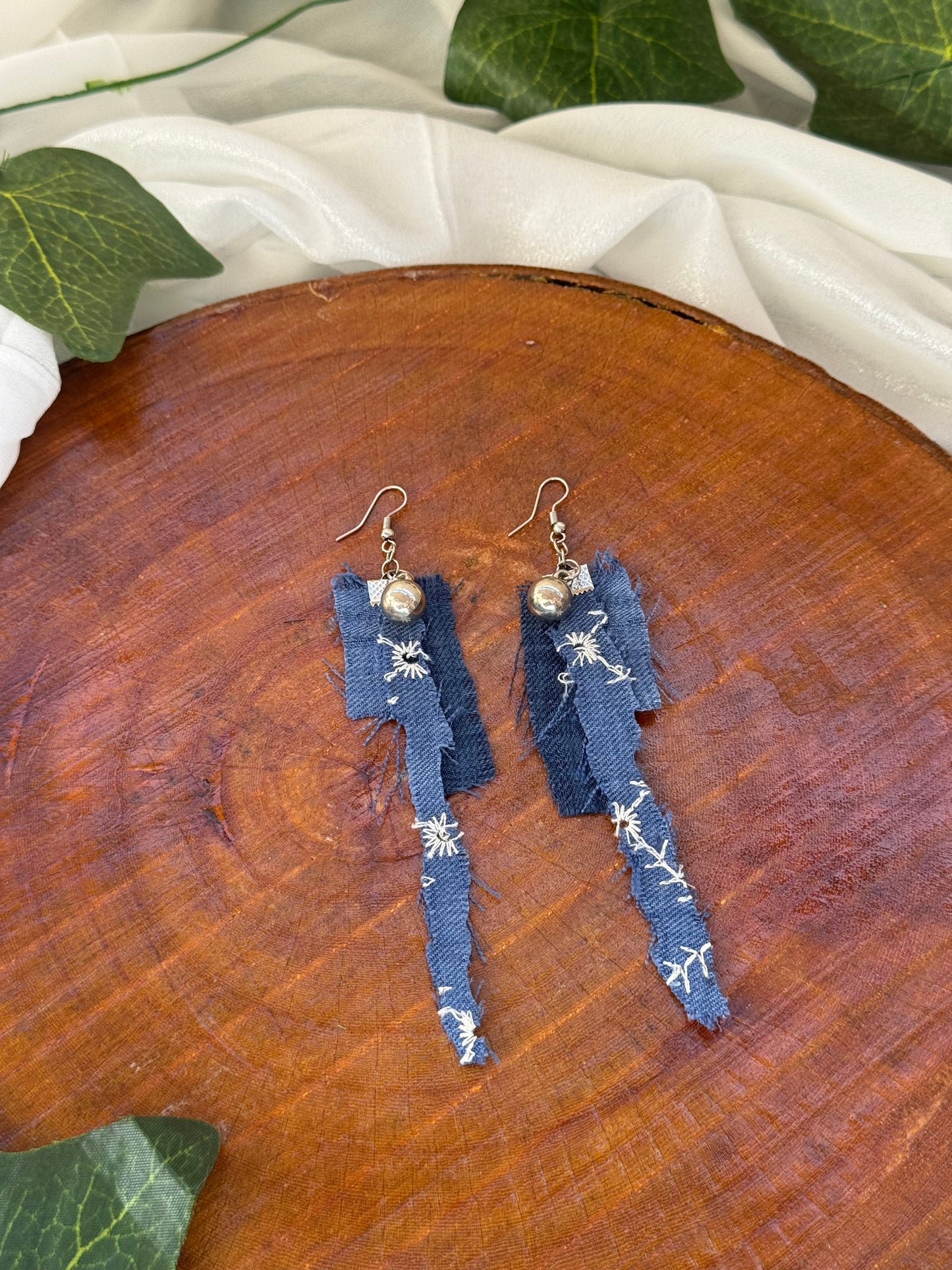 Denim earrings