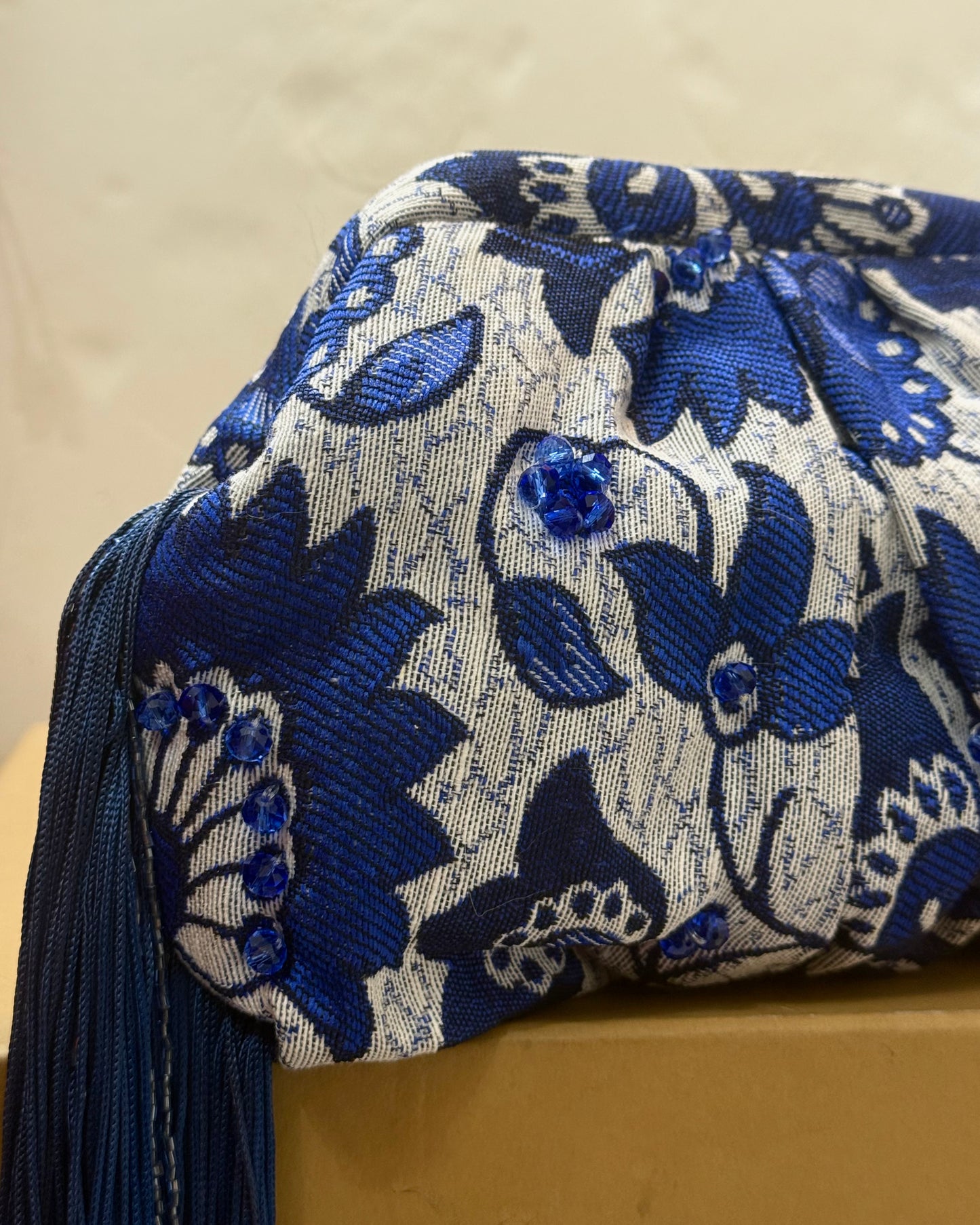 Blue coverta medium pouch
