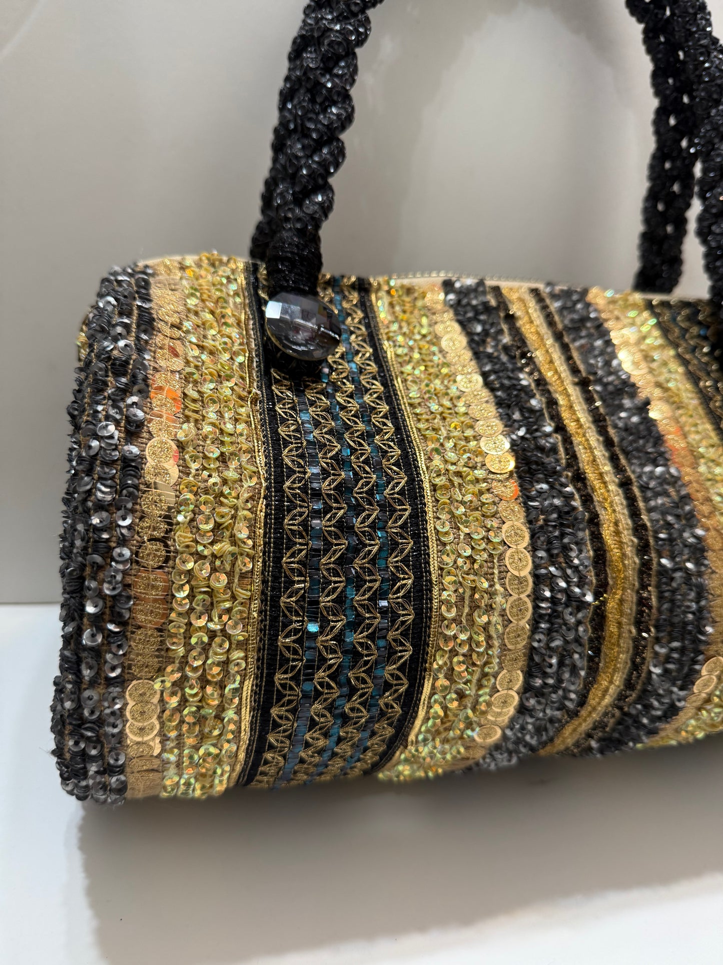 Smoky gold cylinder bag