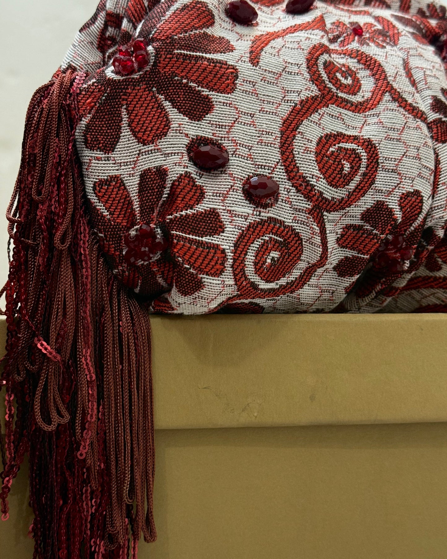 Burgundy coverta medium pouch