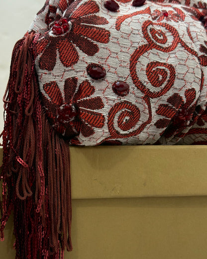 Burgundy coverta medium pouch