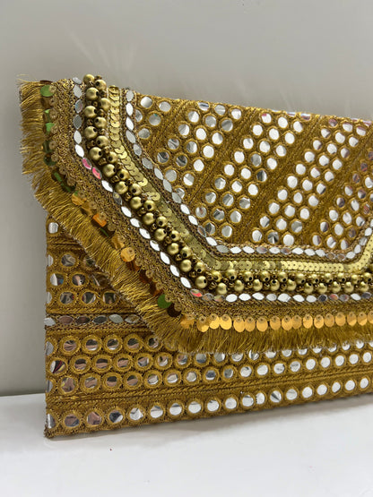 Golden mirrors clutch