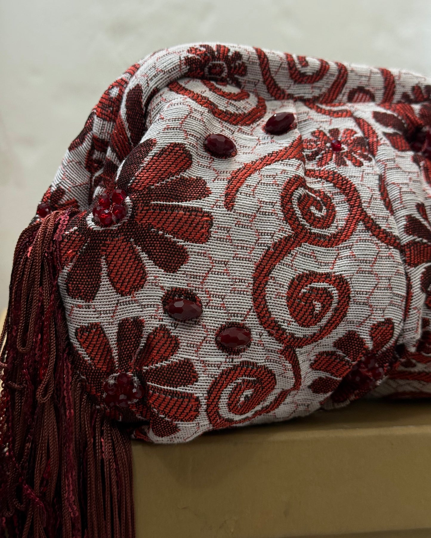 Burgundy coverta medium pouch