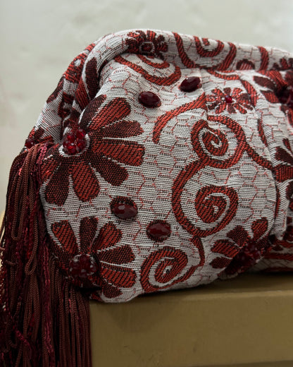 Burgundy coverta medium pouch