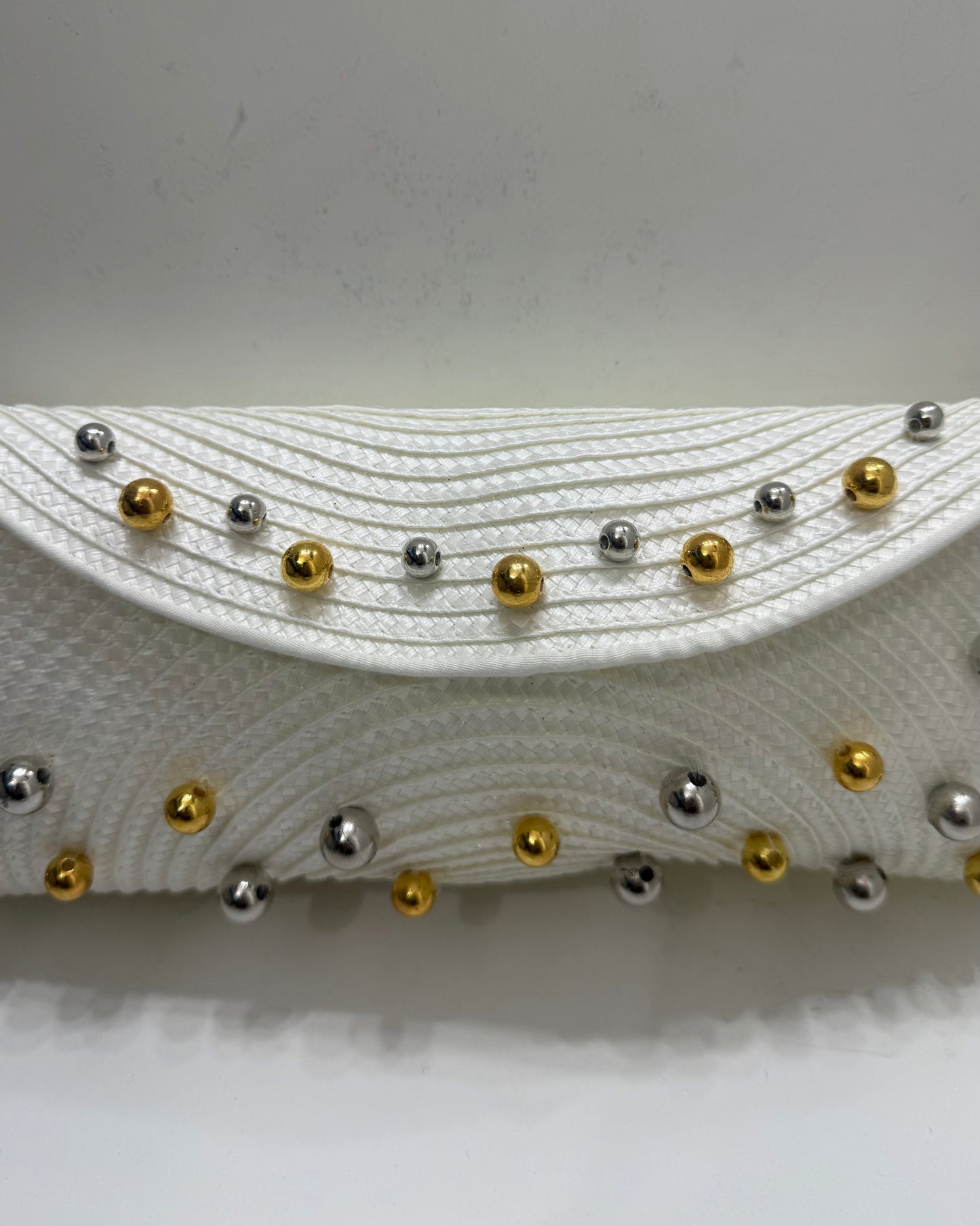 Silver & gold beaded clutch