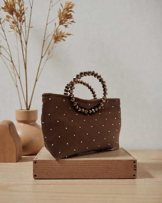 Brown strassy mini bag