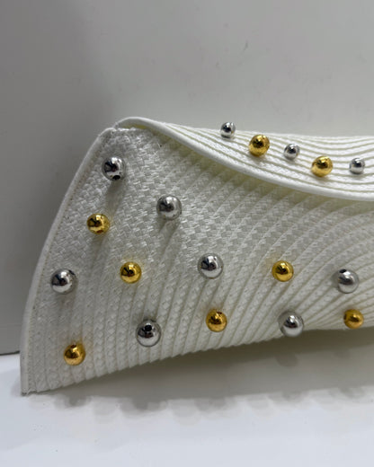 Silver & gold beaded clutch