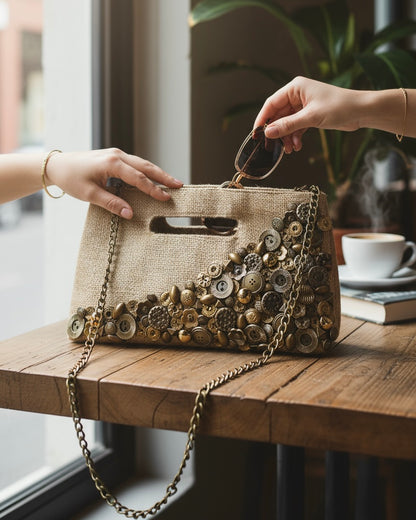 Copper buttons bag