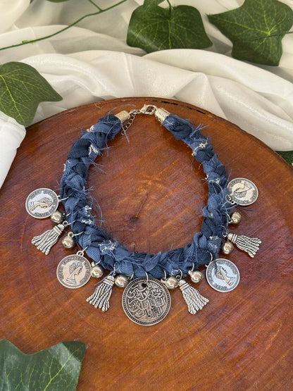 Denim necklace