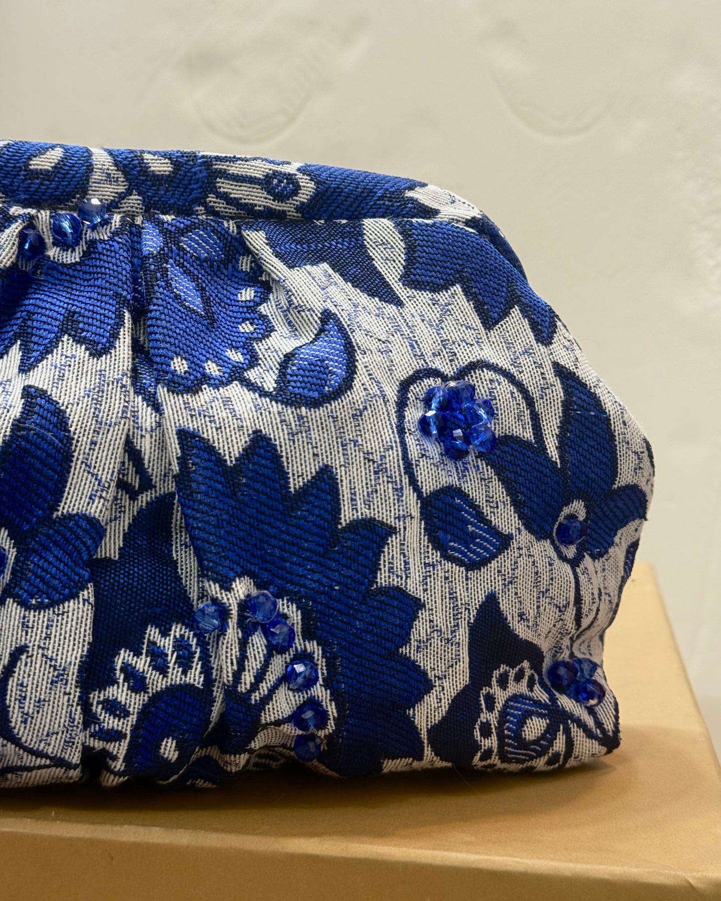 Blue coverta medium pouch