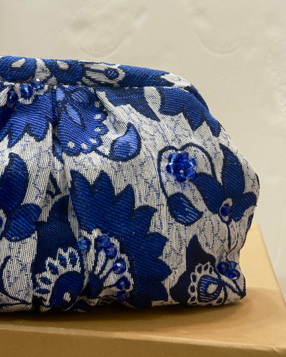 Blue coverta medium pouch