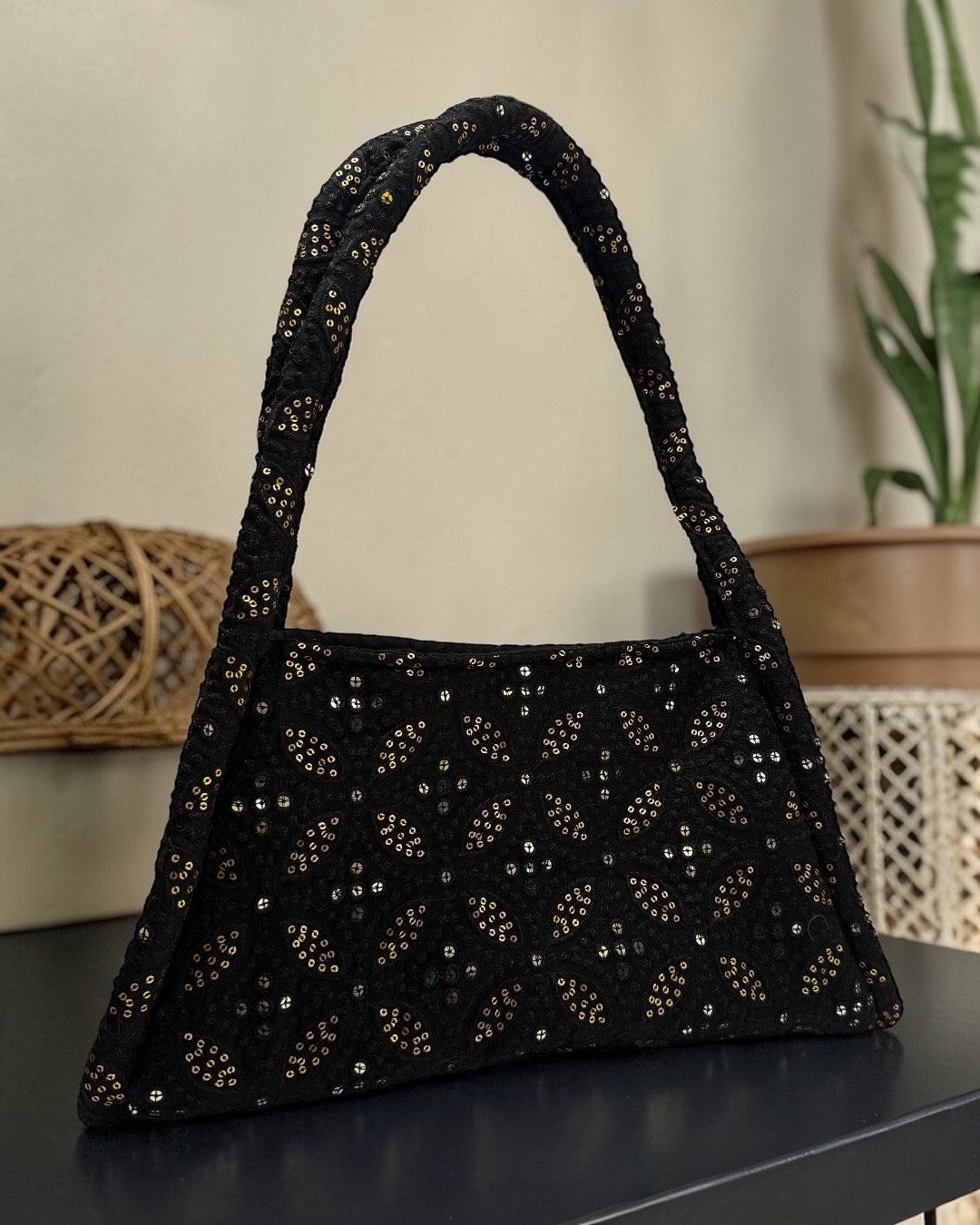 Black sparkling bag